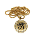 24in 3mm Rolo Chain With Egyptian Eye Pendant STL_014 - WORLDSTARBLING