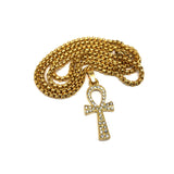 24in 3mm Rolo Chain With Ankh Cross Pendant STL_028 - WORLDSTARBLING
