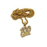 24in 3mm Rolo Chain With Number 100 Pendant STL_017 - WORLDSTARBLING