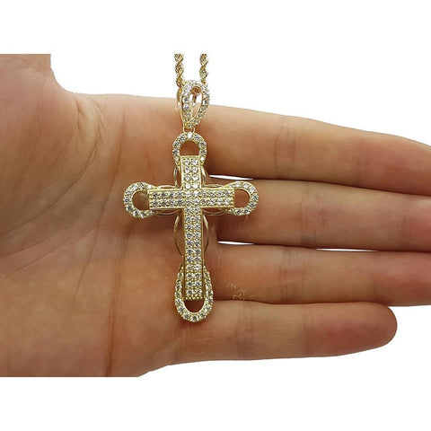 Rope Chain 2.5MM 10K With Cross OR 10K MNG-127 - WORLDSTARBLING