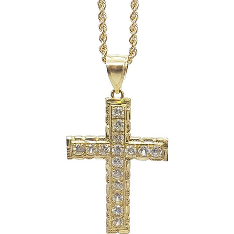 Rope Chain 2.5MM 10K With Cross OR 10K MNG-126 - WORLDSTARBLING