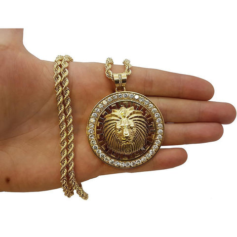 Rope Chain 4.0MM 10K With Lion Versace en OR 10K | MNG-002 - WORLDSTARBLING