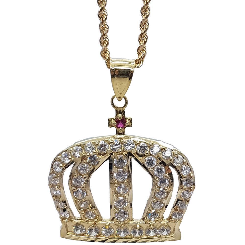 Rope Chain 2.5MM 10K With Queen Small en OR 10K MNG-134 - WORLDSTARBLING
