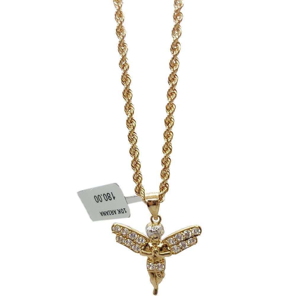 Rope Chain 2.5MM 10K With Pendentif Angle 10K MNG-106 - WORLDSTARBLING