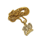 24in 3mm Rolo Chain With Number 100 Pendant STL_017 - WORLDSTARBLING