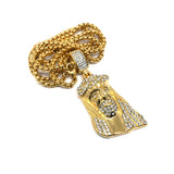 24in 3mm Rolo Chain With Jesus Head Pendant M STL_003 - WORLDSTARBLING
