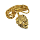 24in 3mm Rolo Chain With Lion Head Pendant STL_035 - WORLDSTARBLING