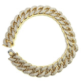 10K Yellow Gold 4.31CT Diamond Cuban Link Bracelet DBG-004 - WORLDSTARBLING
