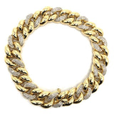 10K Yellow Gold 1.39CT Diamond Cuban Link Bracelet DBG-006 - WORLDSTARBLING