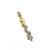 10K Yellow & White Gold 16MM 0.37CT Diamond Skull Pendant DPG-018 - WORLDSTARBLING