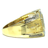10K Yellow Gold 0.57CT Diamond Ankh Ring DRG-003 - WORLDSTARBLING