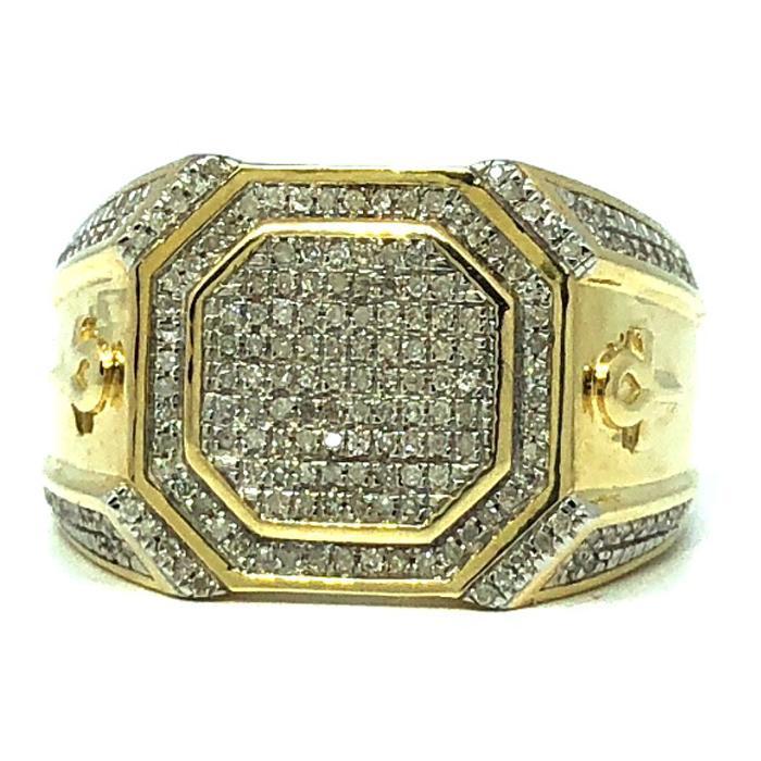 10K Yellow Gold 0.57CT Diamond Ankh Ring DRG-003 - WORLDSTARBLING