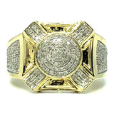 10K Yellow & White Gold 0.56CT Diamond Cross Ring DRG-008 - WORLDSTARBLING