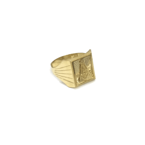 10K Yellow Gold Franc Mason Ring FMR_007 - WORLDSTARBLING