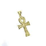 10k Yellow Gold Cross Ankh Diamond Cut Pendant GAP-011 - WORLDSTARBLING