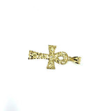 10K Gold Egyptian Ankh Cross Pendant With Diamond Cut S GAP-012 - WORLDSTARBLING