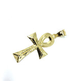 Egyptian Ankh Cross in 10K Yellow Gold with Diamond Cut L GAP-015 - WORLDSTARBLING