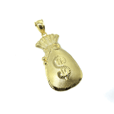 10 Karats Men's Gold Money Bag Pendant GMP-003 - WORLDSTARBLING