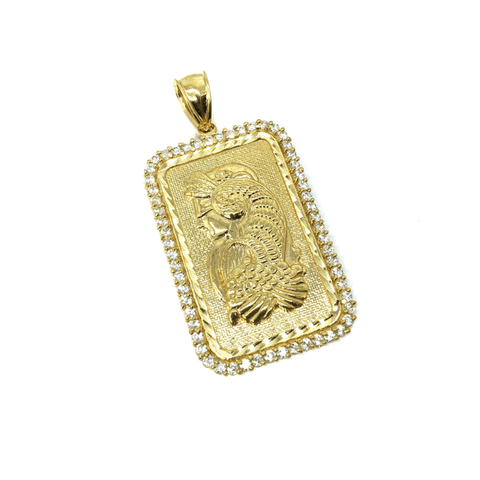 10K Yellow gold pendant Lady Fortuna LFG-006 - WORLDSTARBLING