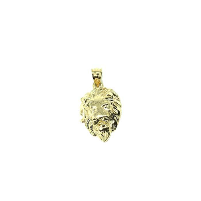 10K Yellow Gold Lion Pendant with Diamond Cut LGP-015 - WORLDSTARBLING