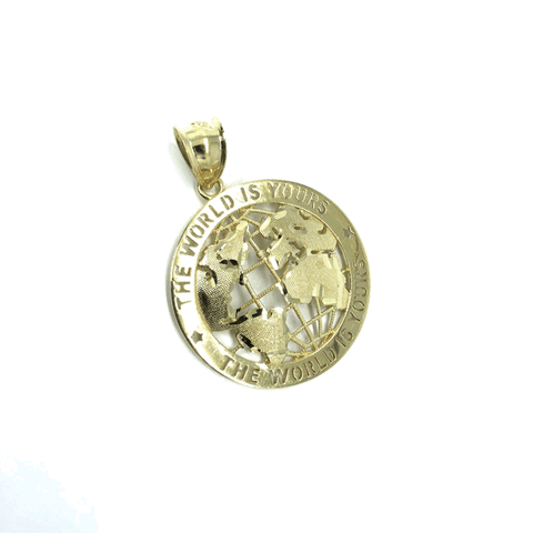 10K Yellow Gold The Wolrd Is Yours Globe Pendant S MPG-370 - WORLDSTARBLING