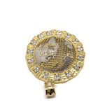 10K Yellow Gold Two Tone Globe Pendant CZ MPG-415 - WORLDSTARBLING
