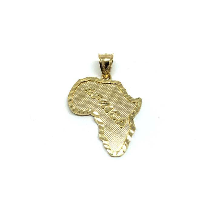 10K Yellow Gold Map Of Africa Men's Pendant S MPG-425 - WORLDSTARBLING