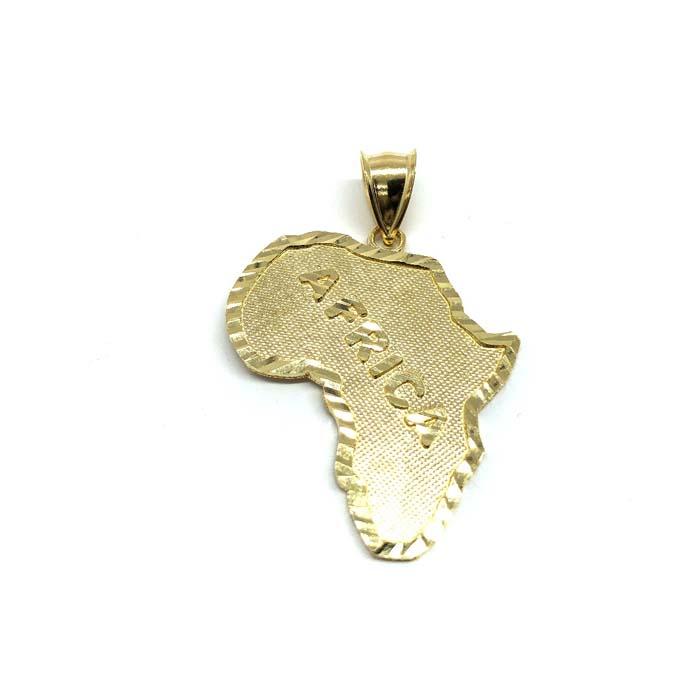 Map Of Africa 10K Yellow Gold Men's Pendant M MPG-426 - WORLDSTARBLING