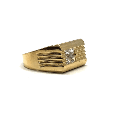 10K Yellow Gold Men Cubic Zirconia Ring MRG-181 - WORLDSTARBLING
