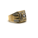 10K Yellow Gold Two-Tone Cubic Zirconia Ring