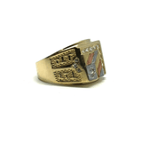 10k Gold Three Toned Cubic Zirconia Men's Ring