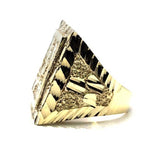 10K Yellow Gold Diamond Cut Ring MRG-199 - WORLDSTARBLING