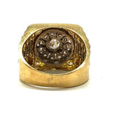 gold cubic zirconia three toned ring
