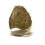 Oval Diamond Ring in 10K Yellow Gold Large Size MRG-209 - WORLDSTARBLING