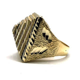 Buy gold diamond Cut pyramid ring