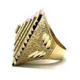10K Yellow Gold Diamond Cut Ring MRG-211 - WORLDSTARBLING