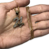 24IN 3MM CHAIN WITH SAVAGE PENDANT STL_038 - WORLDSTARBLING