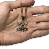 24IN 3MM CHAIN WITH SAVAGE PENDANT STL_038 - WORLDSTARBLING