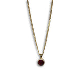 24IN 3MM CHAIN WITH ROUND VERSACE RUBY PENDANT STL_045 - WORLDSTARBLING