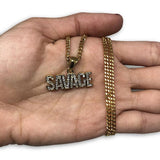 24IN 3MM CHAIN WITH SAVAGE PENDANT STL_047 - WORLDSTARBLING