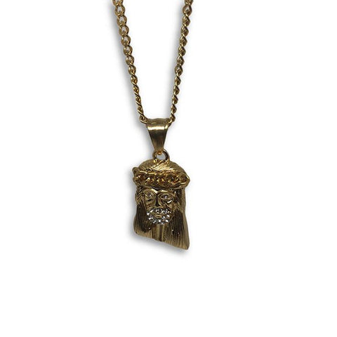 24IN 3MM CHAIN WITH JESUS PENDANT STL_054 - WORLDSTARBLING