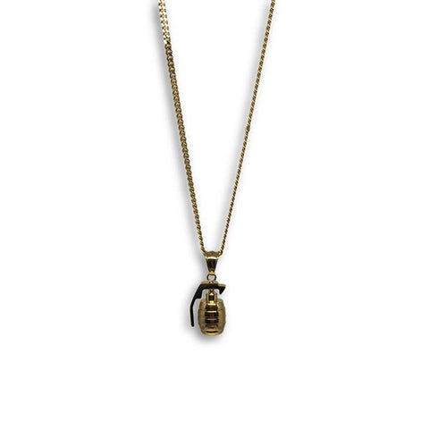 24IN 3MM GRENADE PENDANT WITH CHAIN STL_056 - WORLDSTARBLING