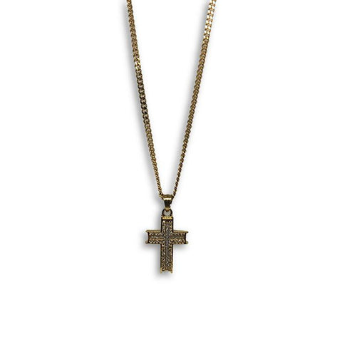 24IN 3MM CHAIN WITH CROSS PENDANT STL_059 - WORLDSTARBLING