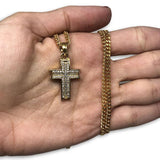 24IN 3MM CHAIN WITH CROSS PENDANT STL_059 - WORLDSTARBLING