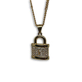 24IN 3MM CHAIN WITH LOCK PENDANT STL_061 - WORLDSTARBLING