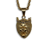 24IN 4MM Rope Chain Gold Plated Stainless With Lion Pendant STL_080 - WORLDSTARBLING
