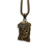 24IN 4MM Rollo Chain Gold Plated Stainless With Jesus Haed Pendant STL_096 - WORLDSTARBLING