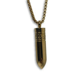 24IN 4MM Rollo Chain Gold Plated Stainless With Bullet Pendant STL_097 - WORLDSTARBLING