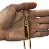 24IN 4MM Rollo Chain Gold Plated Stainless With Bullet Pendant STL_097 - WORLDSTARBLING