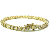 10K Yellow Gold 4.2MM Curvature Curve Tennis Bracelet WBG-021 - WORLDSTARBLING